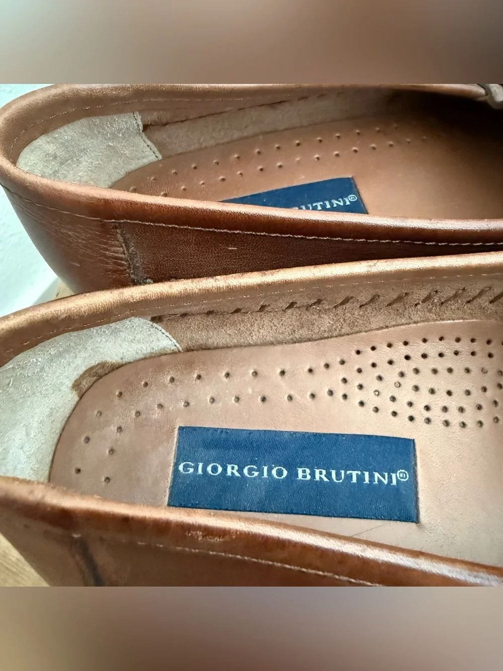 Vintage 80s 90s Woven Brown Leather Tassel Loafers Giorgio Brutini ~ Size 8